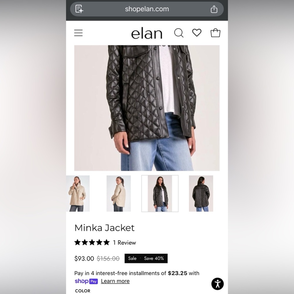 Elan Black Quilted Leather Jacket